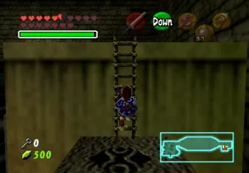 Climbing the block and then the ladder