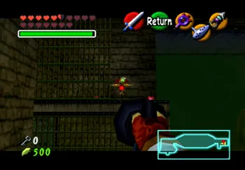 Aiming the Longshot at Pierre the Scarecrow in the Shadow Temple