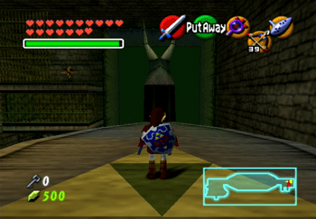 Playing Zelda’s Lullaby on the Triforce to make the ghost ship move forward