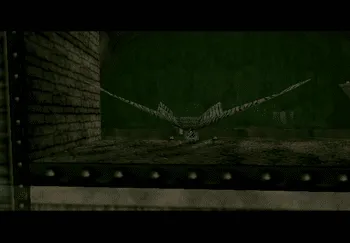 The statue dropping to create a bridge