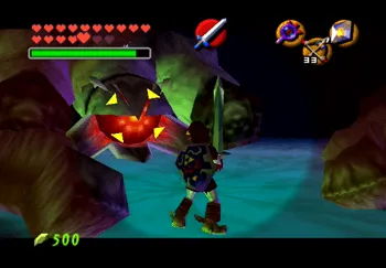 Aiming the Fairy Bow at Bongo Bongo’s eye