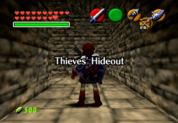 Thieves Hideout title screen and entrance
