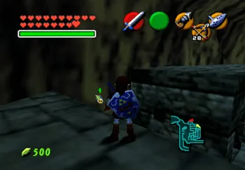 Using the Sun’s Song to make a Gold Skulltula appear on the wall