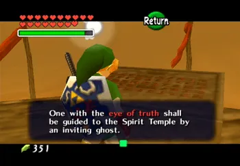 One with the eye of truth shall be guided to the Spirit Temple by an inviting ghost