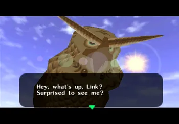 Speaking to the owl outside the Spirit Temple