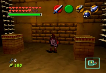 Link approaching the movable, climbable wall