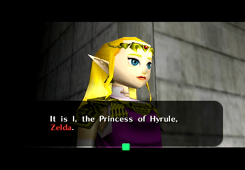 Sheik revealing that she has been Princess Zelda in disguise the whole time