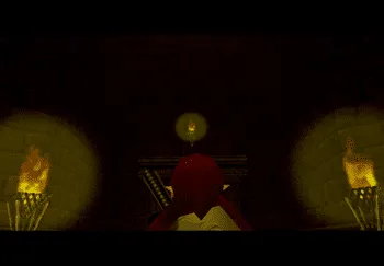 Lighting the last torch above the doorway with the Fire Arrows