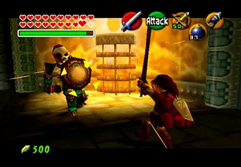 Battling against a Stalfos