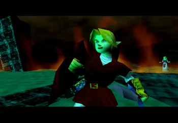 Link taken aback by Ganon
