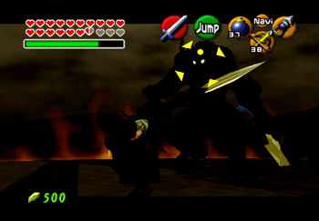 Link battling Ganon