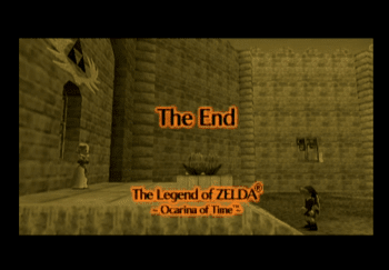 The End screen of Legend of Zelda: Ocarina of Time